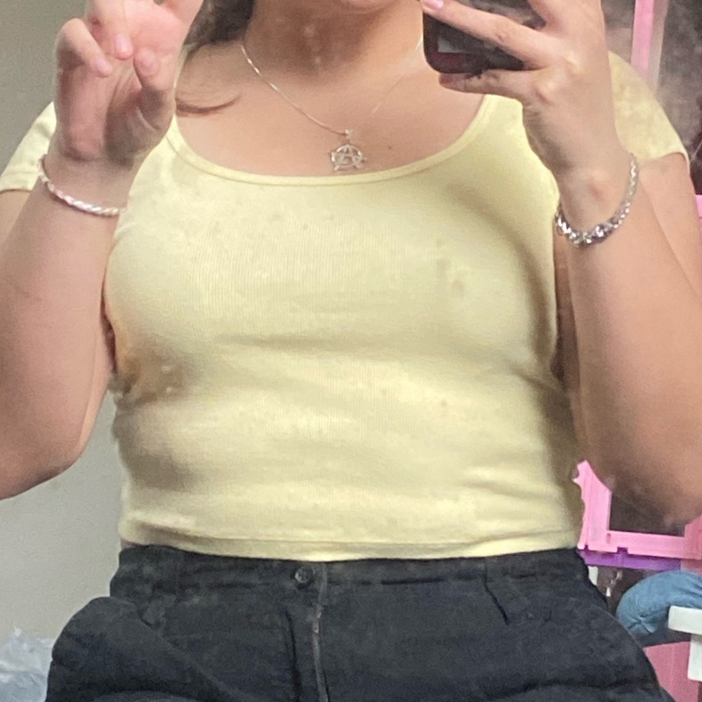 Yellow Crop Top - Picture 2 of 2
